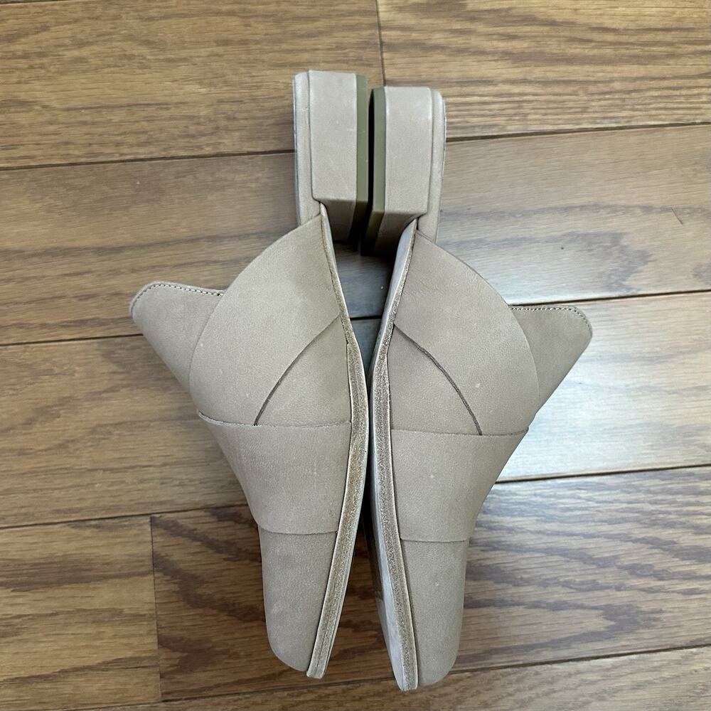 Eileen Fisher Women’s Size 6.5 Brown Nubuck Leather Slides Mules Pointed - Picture 2 of 7